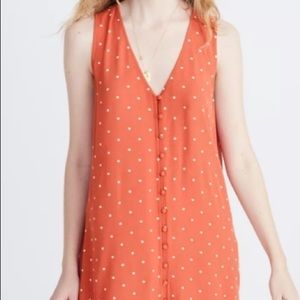 Madewell dress orange with white polka dots